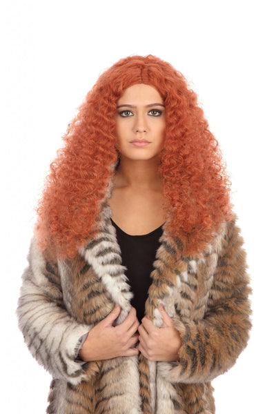 Womens Frizzy Wig Long Auburn Wigs Female Halloween Costume_1 BW644