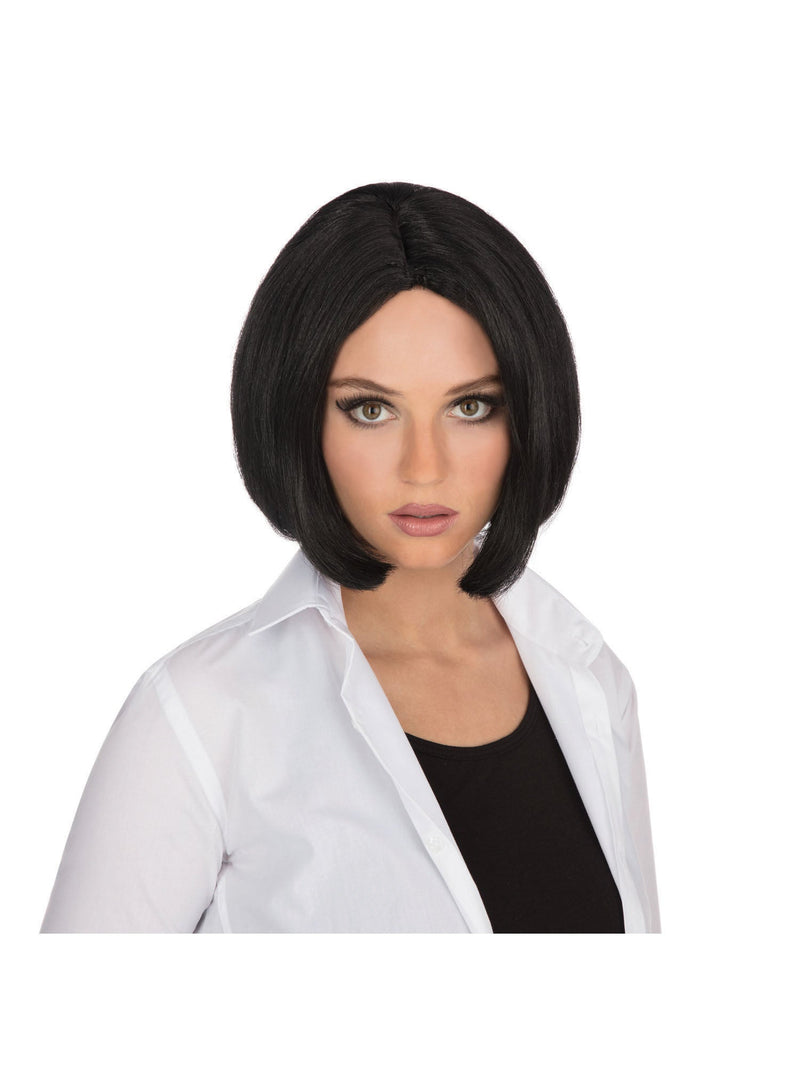 Womens Centre Parting Wig Black Skin Top Wigs Female Halloween Costume