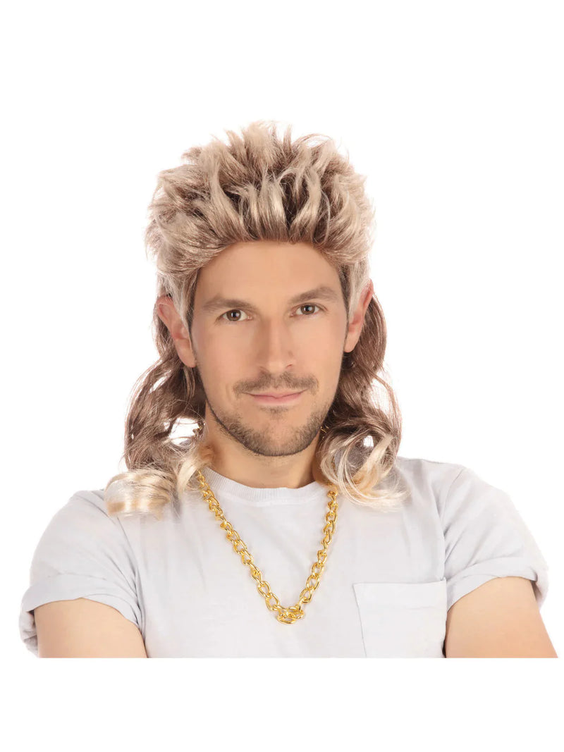 Mens Mullet Wig 2 Tone Budget Wigs Male Halloween Costume