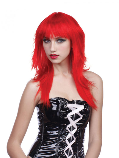 Womens Fringe Layered Wig Red Wigs Female Halloween Costume_1 BW730