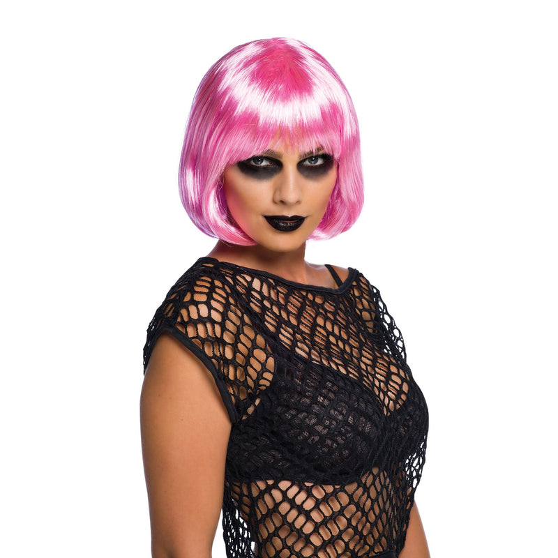 Womens Elegant Bob Pale Pink Wigs Female Halloween Costume_4 