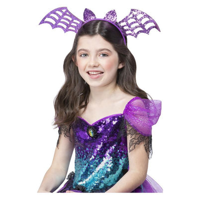 Bat Headband Purple Glitter Child Pink_1