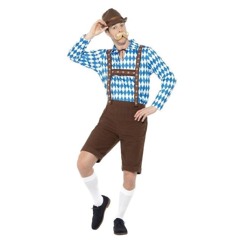 Bavarian Beer Man Costume Adult Blue Black_2