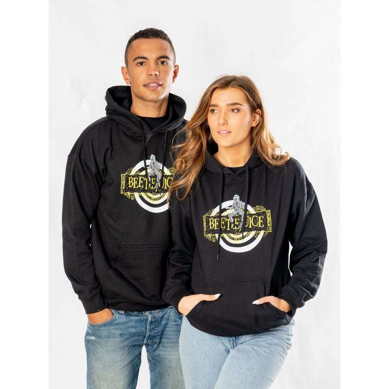 Beetlejuice Adult Unisex Black Spiral Hoodie_1