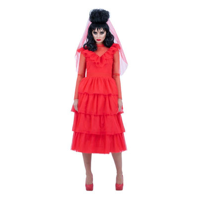 Beetlejuice Lydia Bride Costume Red Wedding Dress_1