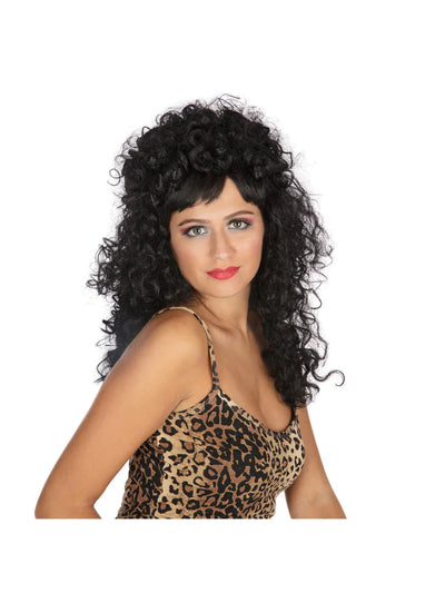 Black Curly Wig Long Ladies Hair_1