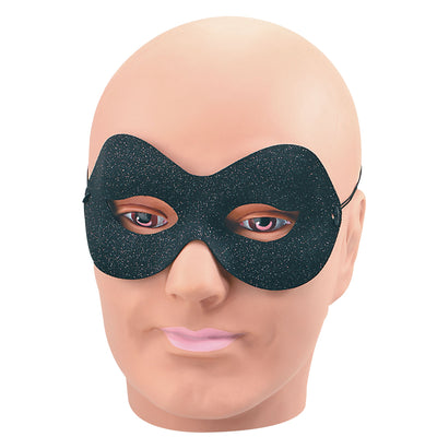 Black & Silver Sparkle Domino Eye Masks Unisex_1