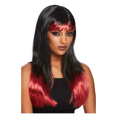 Bleeding Dip Dye Wig Black & Red_1