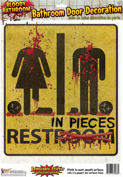 Bloody Unrestroom Door Sign Halloween Items Unisex_1