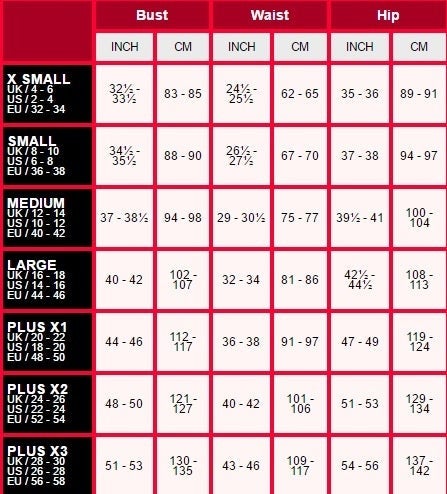 Size Chart Bonnie Zombie Gangster Costume Orange