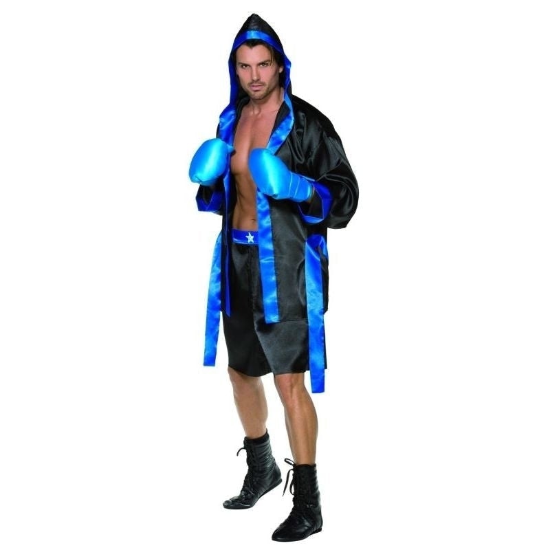 Boxer Costume Adult Black Blue_2