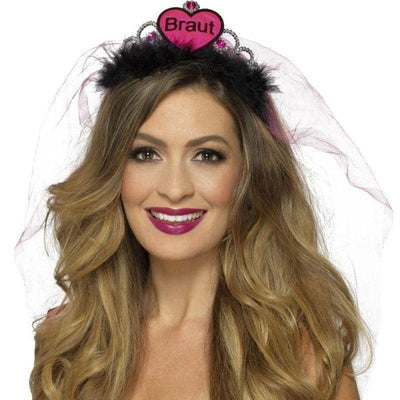 Braut Tiara Adult Pink Black_1