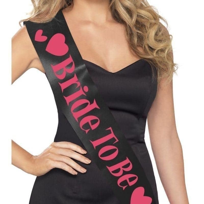 Bride To Be Sash Adult Black_1