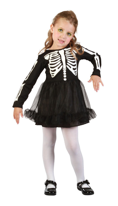 Girls Skeleton Girl Toddler Childrens Costume Female Halloween_1 CC040