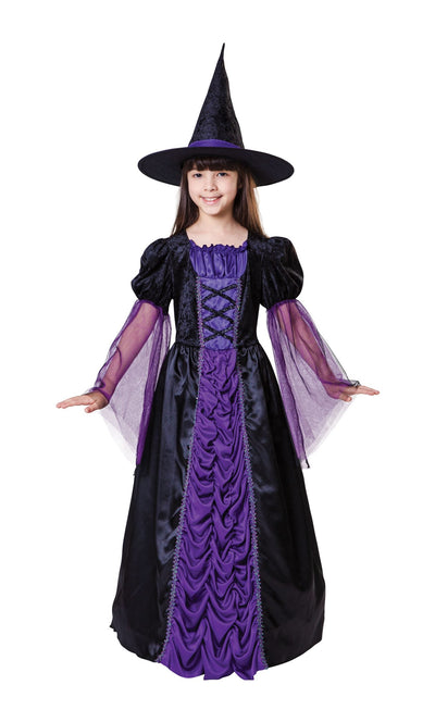 Princess Witch Black Purple Small Children&#39;s Costume Female To Fit Child Of Height 110cm 122cm_1 CC555