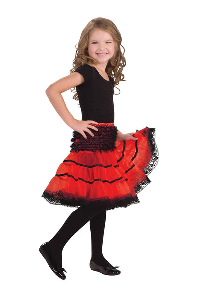 Girls Crinoline Slip Red Black Childrens Costume Female Halloween_1 CC934