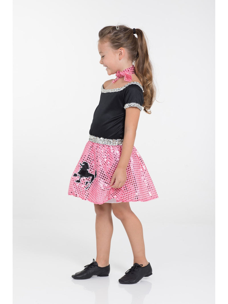 Rock and Roll Sequin Dress Pink Poodle Girl Costume
