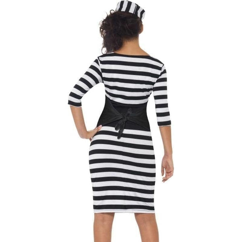 Classy Convict Costume Adult White Black_3