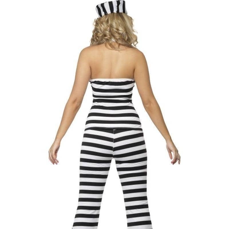 Convict Cutie Costume Adult White Black_2