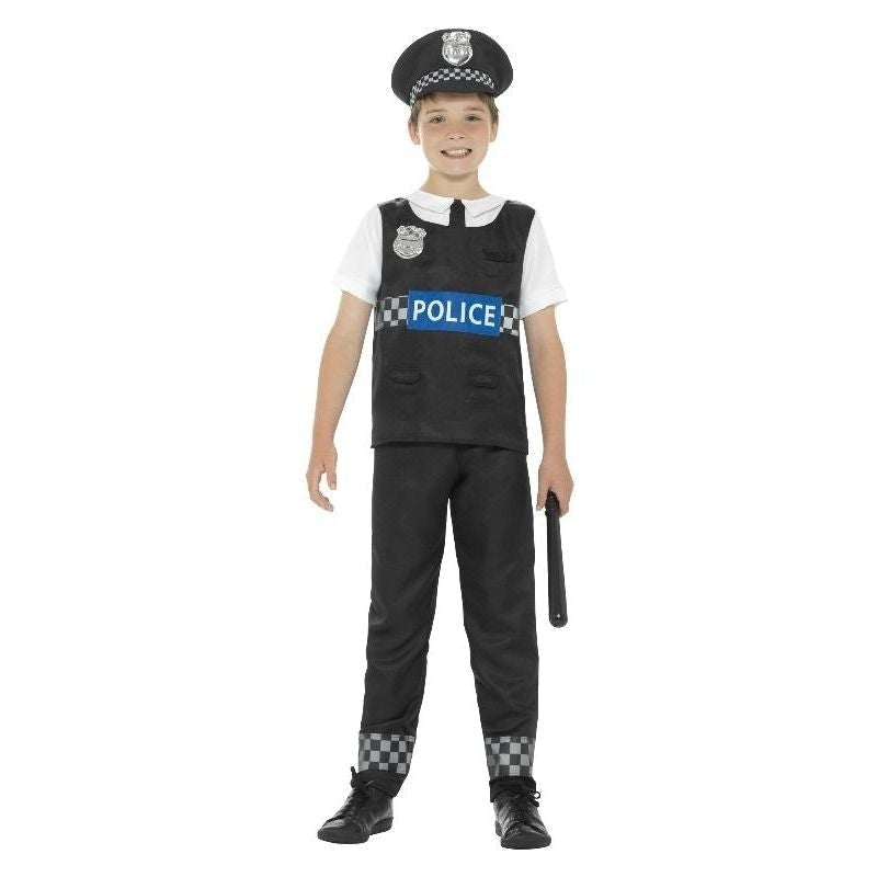 Cop Costume Kids Black White_5