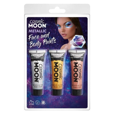 Cosmic Moon Metallic Face & Body Paint 3 Pack Clamshell 12ml Costume Make Up_1