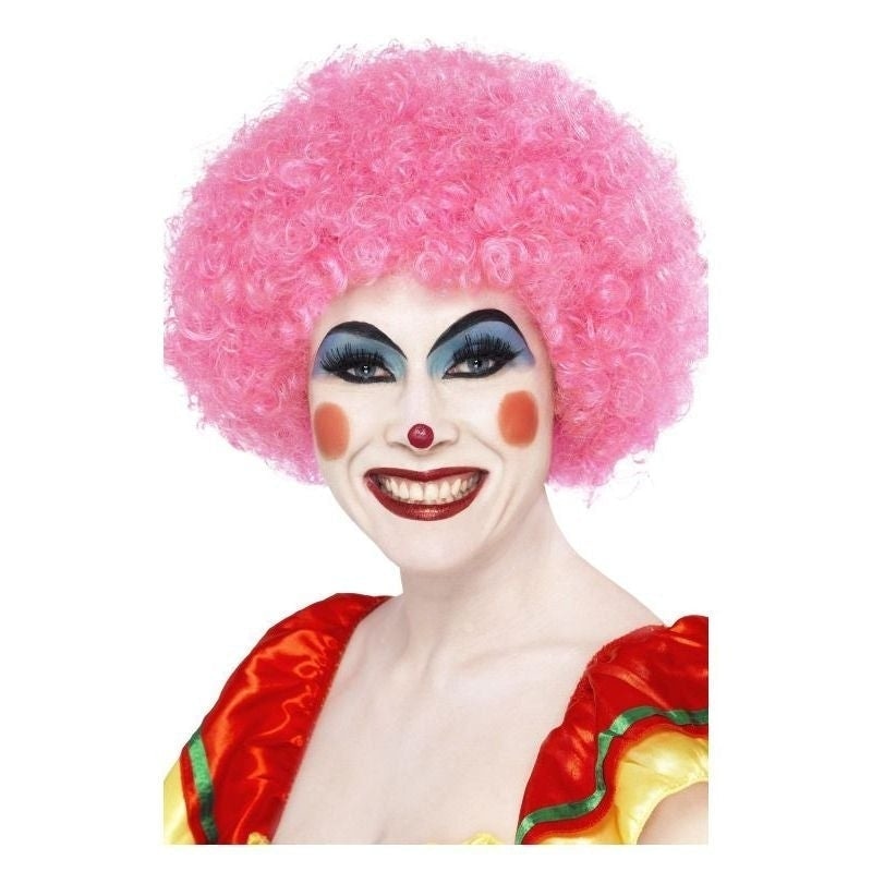 Crazy Clown Wig Adult Pink_2