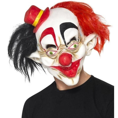 Creepy Clown Mask Adult Black Red_1