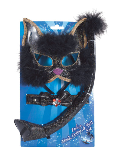 Womens Black Glitter Cat Set Instant Disguise Female Halloween Costume_1 DS095