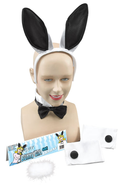 Womens Bunny Girl Set White Black Instant Disguise Female Halloween Costume_1 DS104