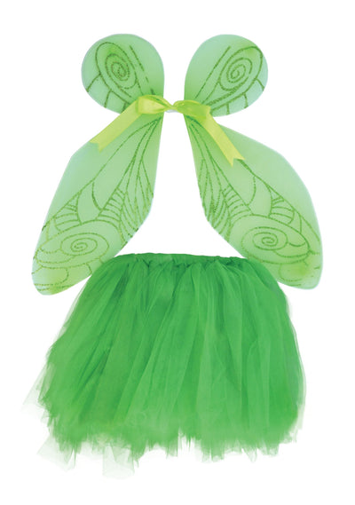 Girls Fairy Wings + Tutu Set Green Instant Disguises Female Halloween Costume_1 DS182