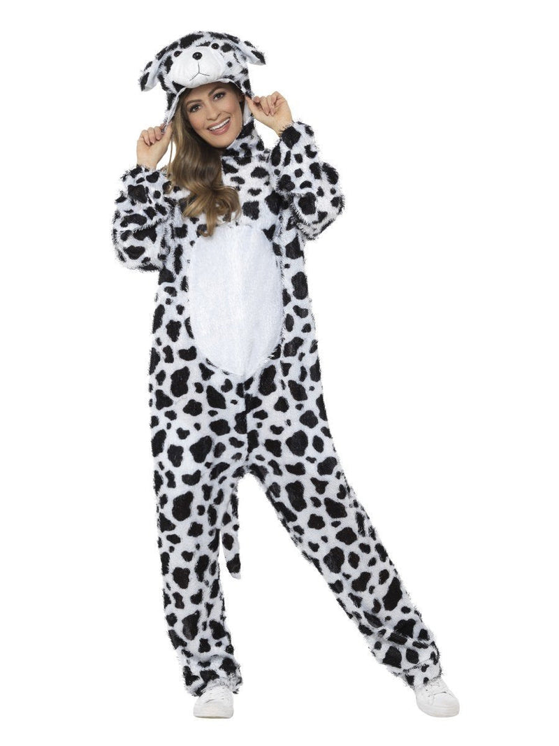 Dalmatian Costume Adult White Black Jumpsuit_4