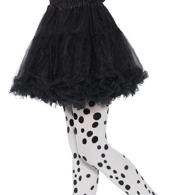 Dalmatian Tights Childs Child Black White Age 6-12_1