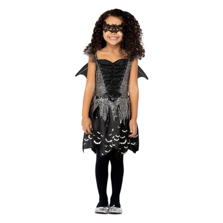 Dark Bat Fairy Costume Child Black Silver
