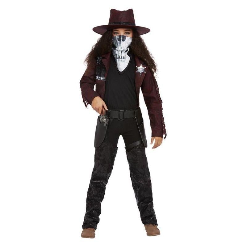 Dark Spirit Western Cowgirl Kids Costume Burgundy_1