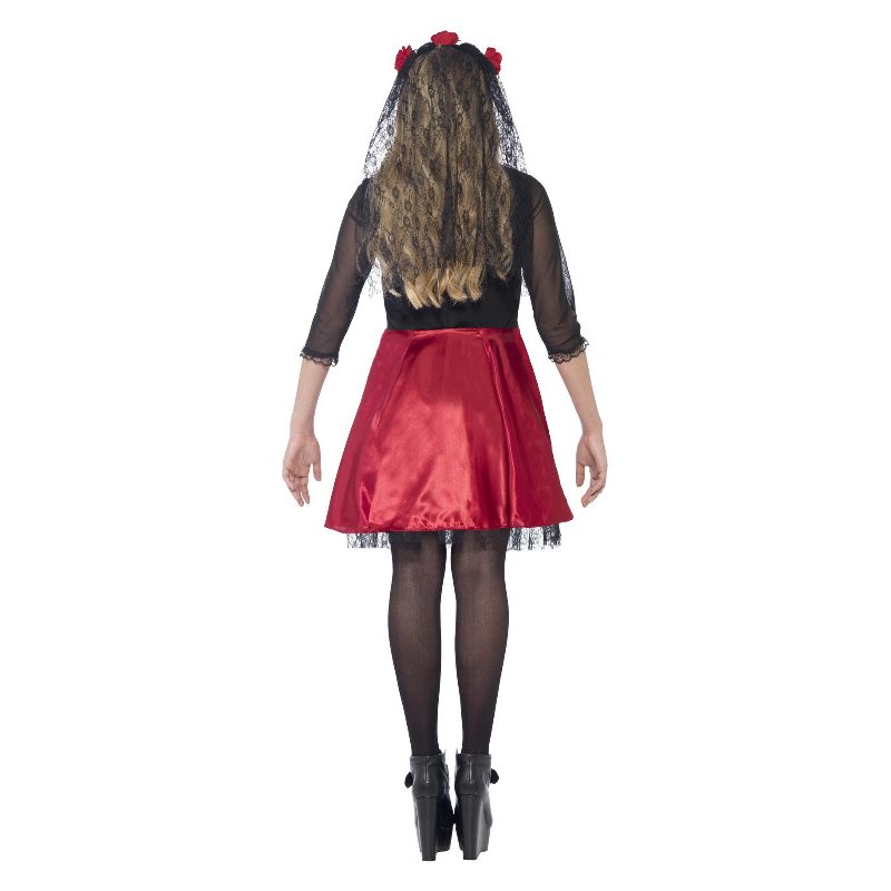 Day Of The Dead Diva Costume Black Teen_2