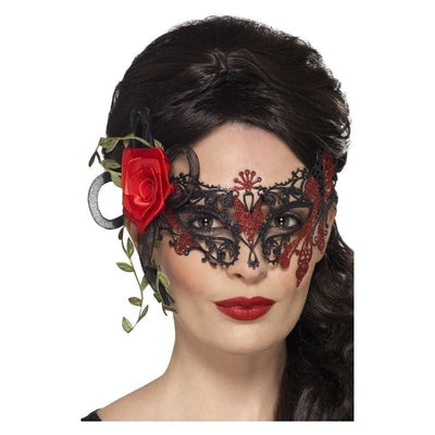 Day Of The Dead Metal Filigree Eyemask Adult Black_1