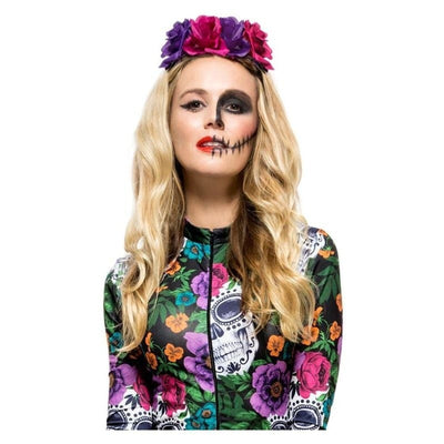 Day Of The Dead Rose Headband Multicoloured_1