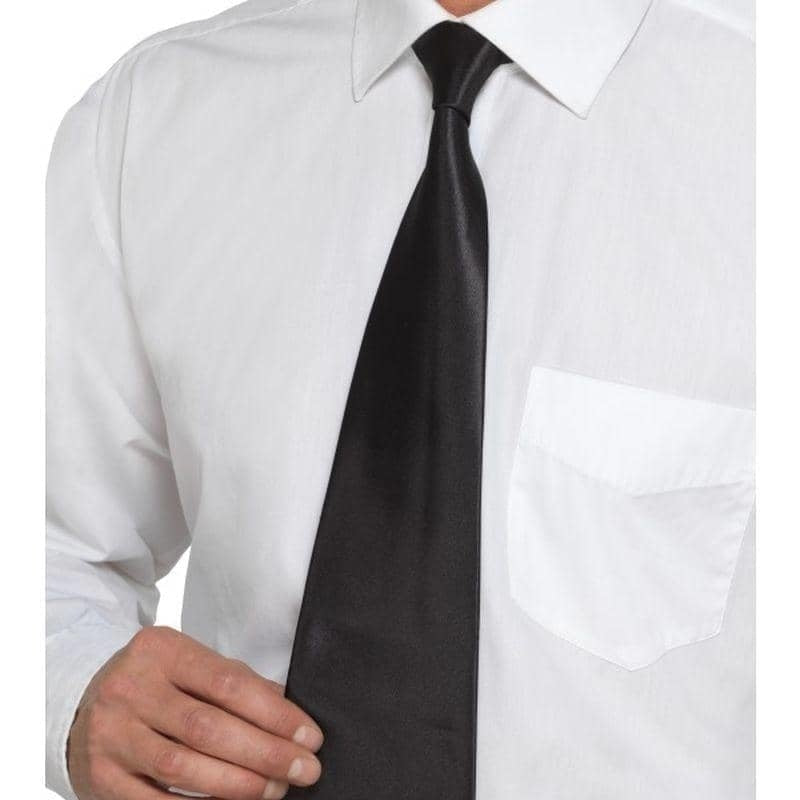 Deluxe Black Gangster Tie Adult_1