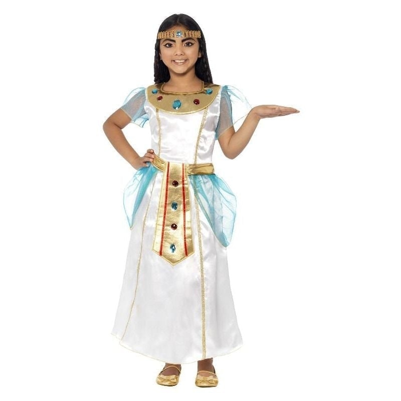 Deluxe Cleopatra Girl Costume Kids White Blue_4