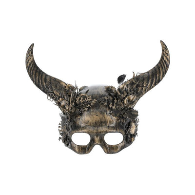 Deluxe Gold Horned Masquerade Mask Adult_1