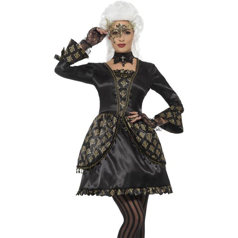 Deluxe Masquerade Costume Adult Black Gold_1