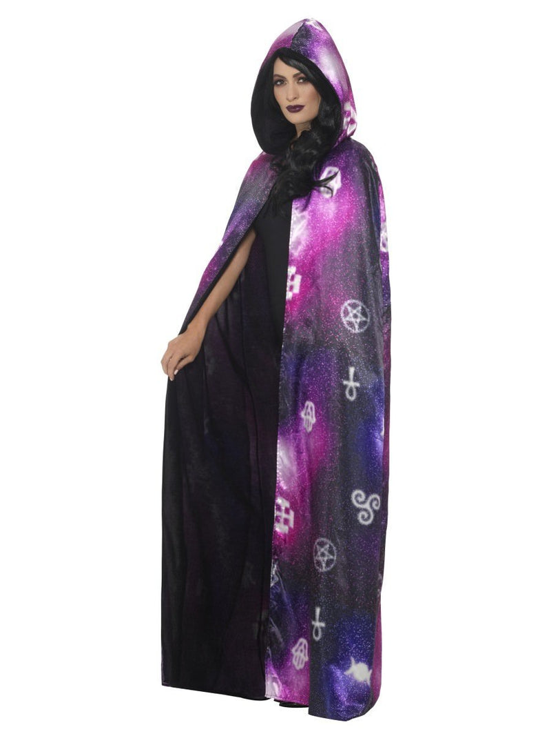 Deluxe Reversible Galaxy Ouija Cape Adult Black Purple_4