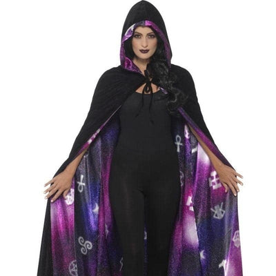 Deluxe Reversible Galaxy Ouija Cape Adult Black Purple_1