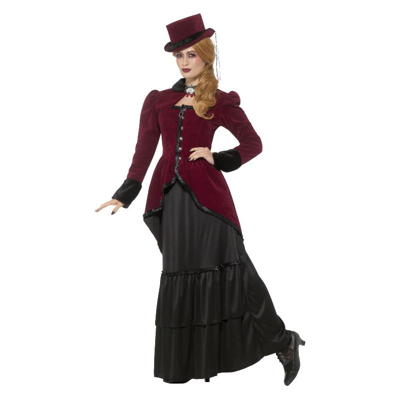 Deluxe Victorian Vampiress Costume Burgundy Adult_3