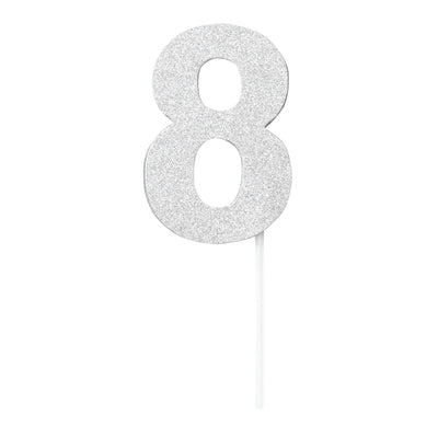 Diamond Cake Toppers Silver No. 8_1