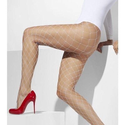 Diamond Net Tights Adult White_1