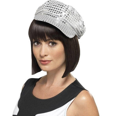 Disco Sequin Hat Adult Silver_1