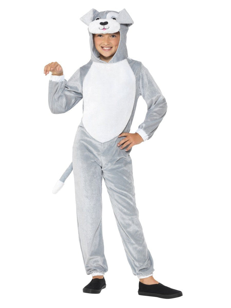 Dog Costume Kids Grey Hooded Jumpsuit_5