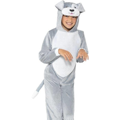 Dog Costume Kids Grey Hooded Jumpsuit_1