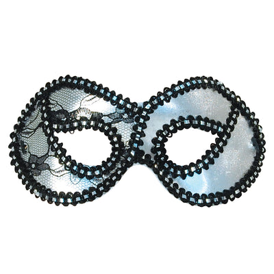 Domino Eye Mask Silver Metallic Lace_1